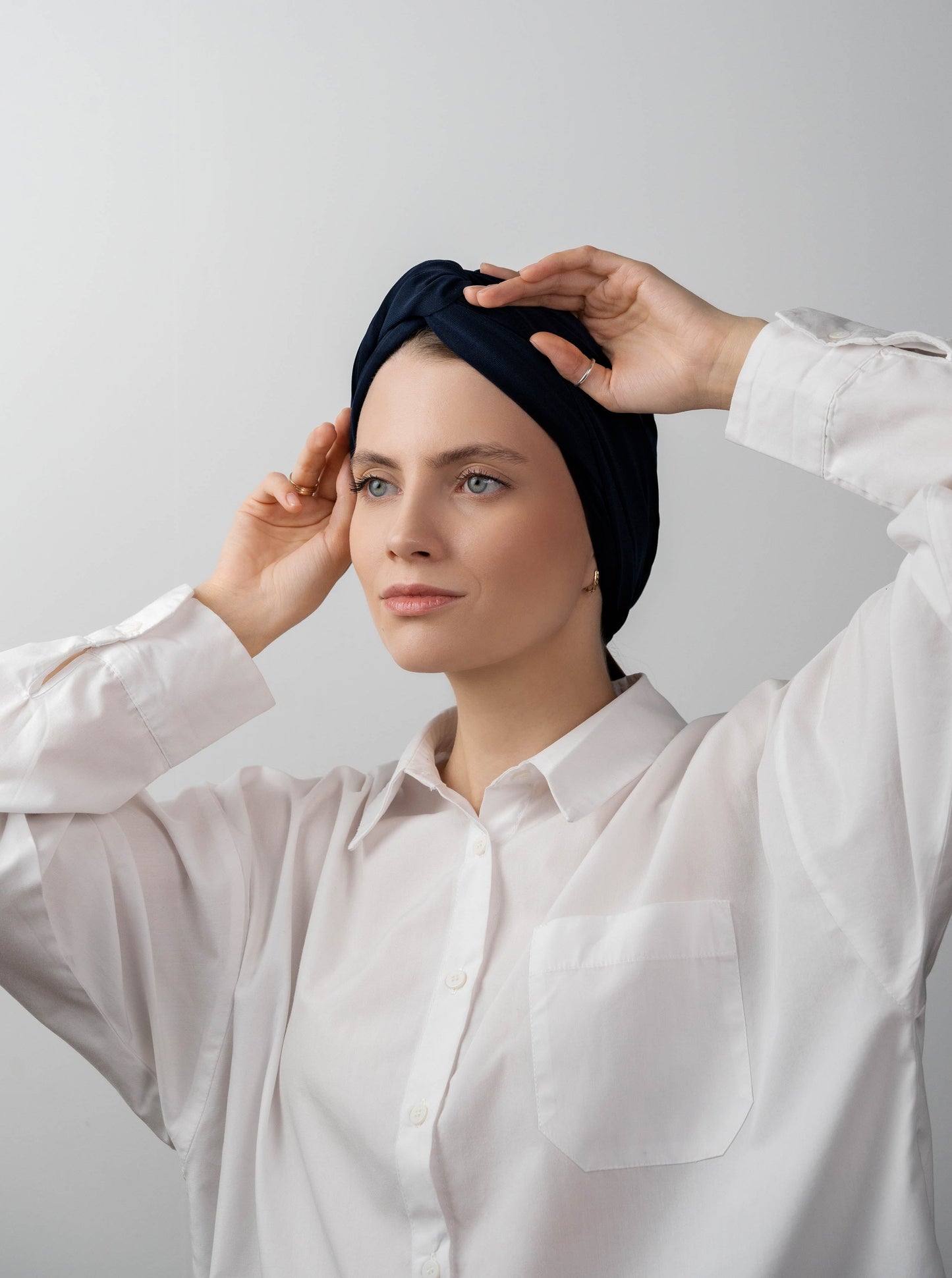 Multifunctional headwrap - navy blue