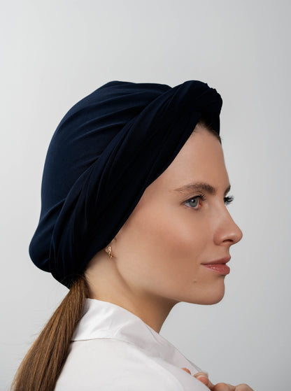 Multifunctional headwrap - navy blue