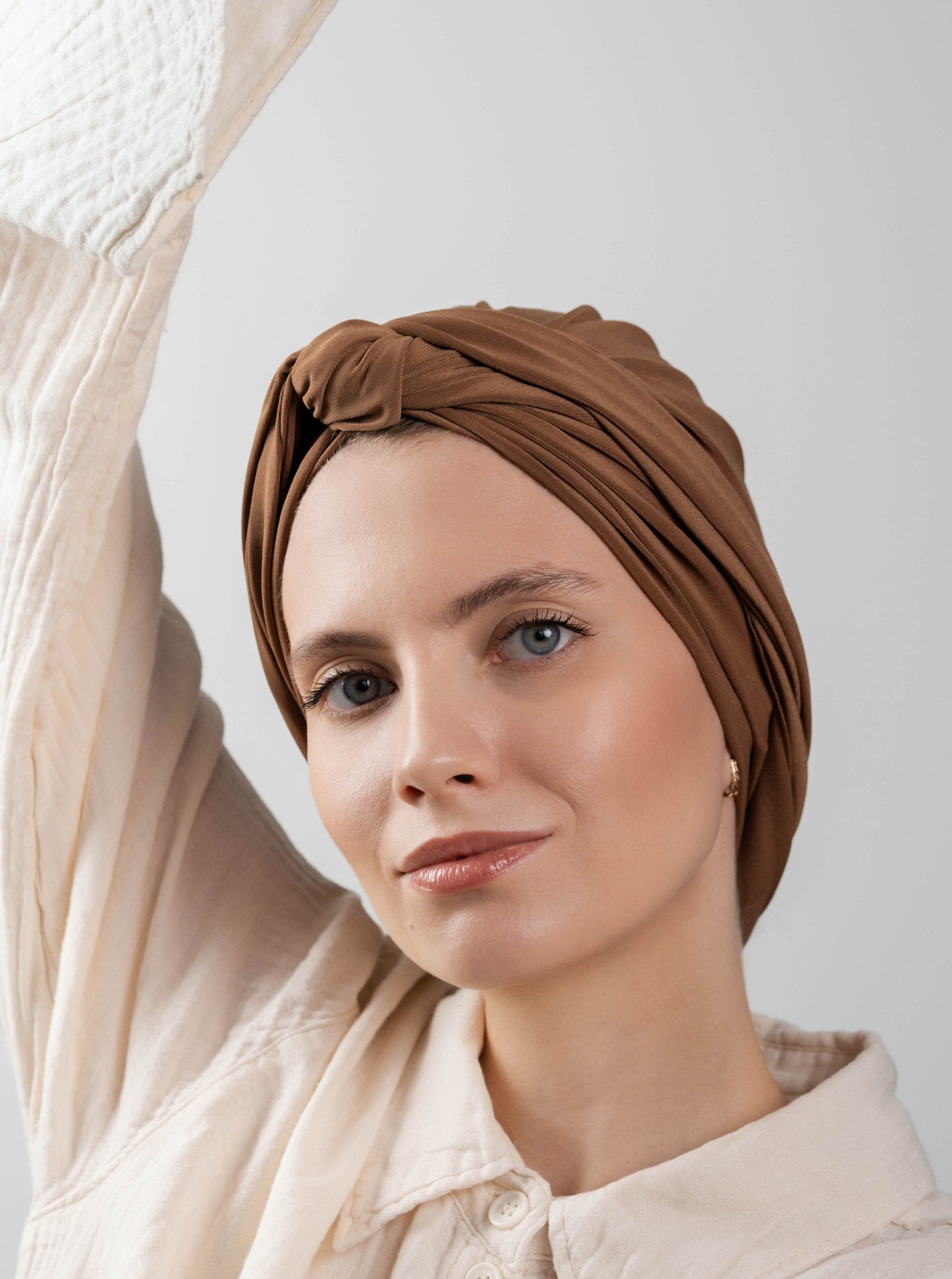 Multifunctional headwrap - tabacco