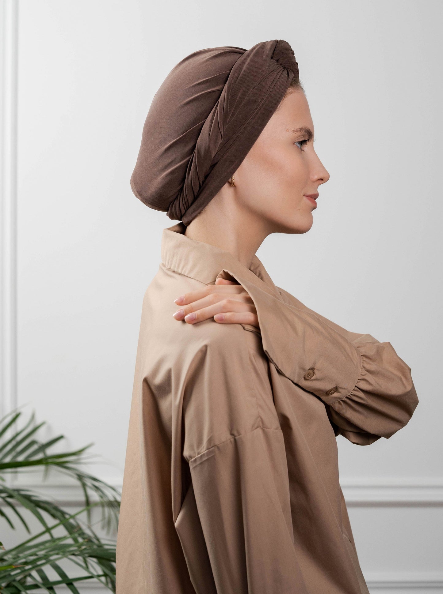 Multifunctional headwrap - brown