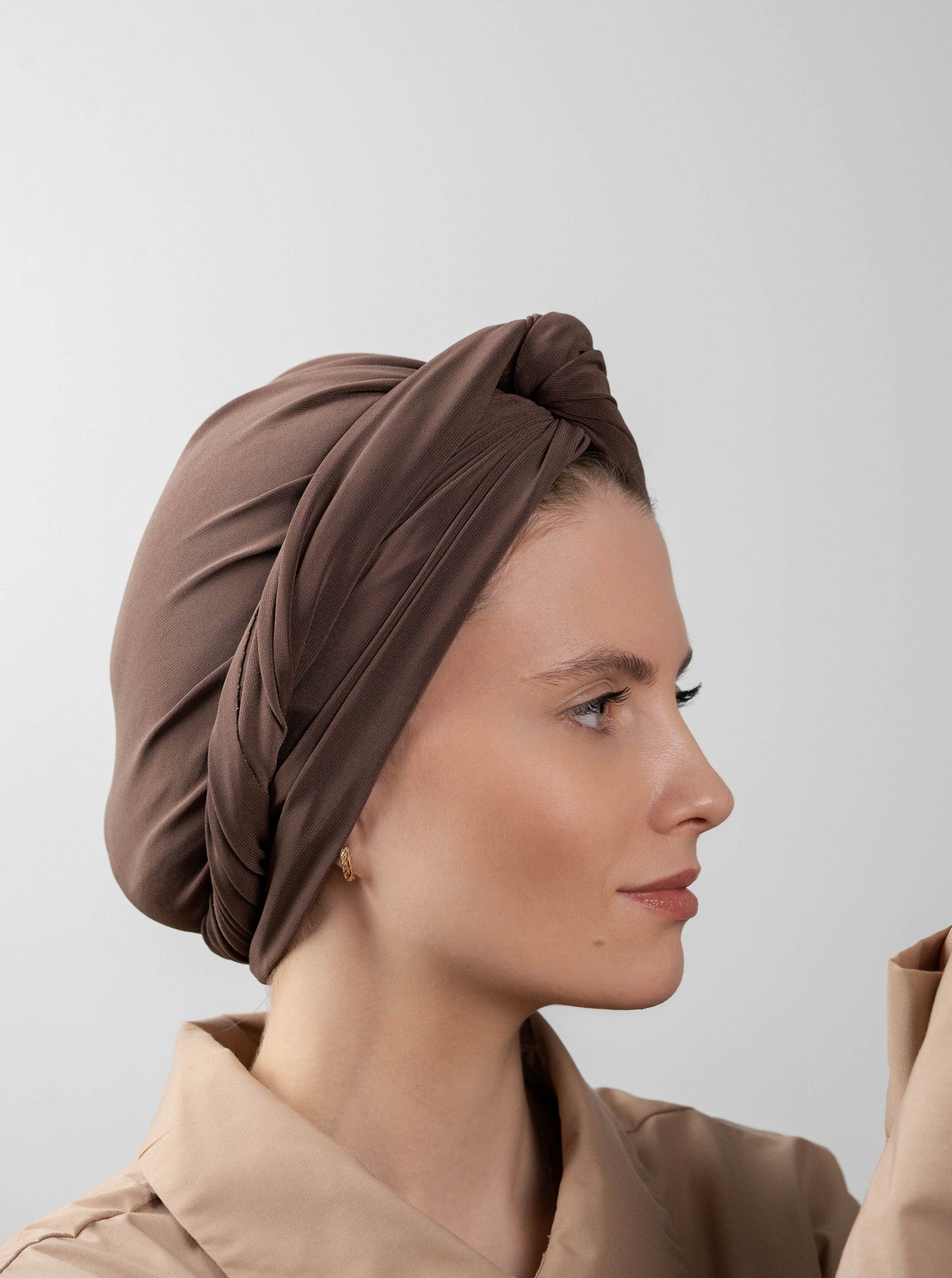 Multifunctional headwrap - brown