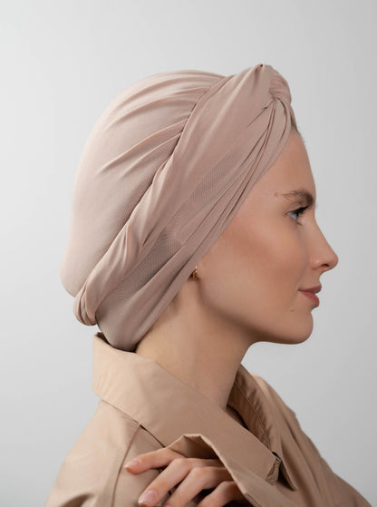 Multifunctional headwrap - beige