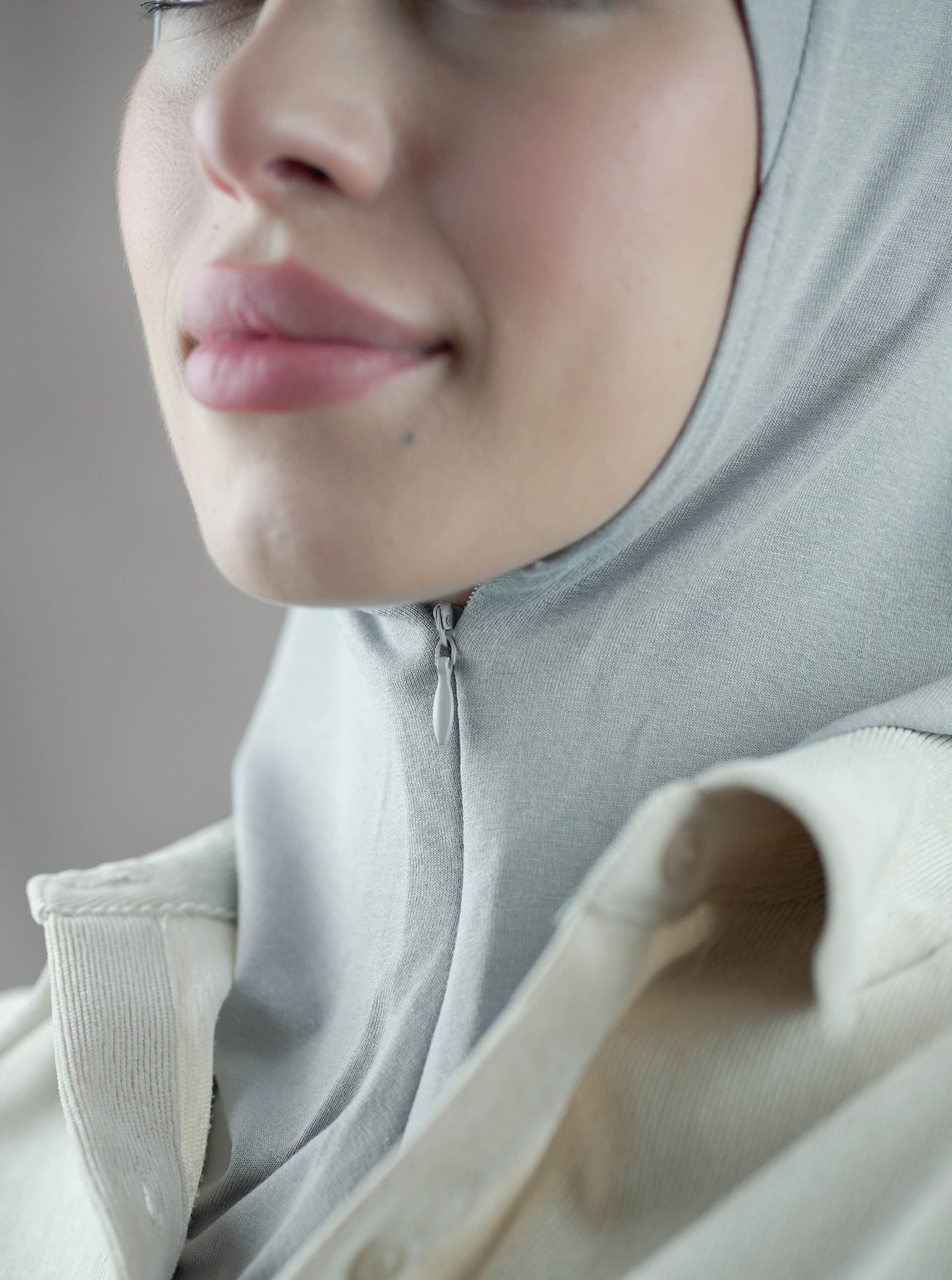 Zip hijab - lightgrey