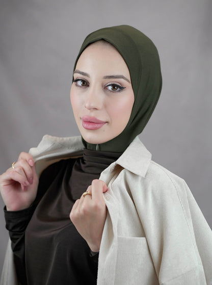 Zip hijab - army green