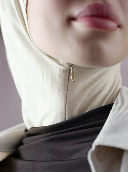 Zip hijab - creme