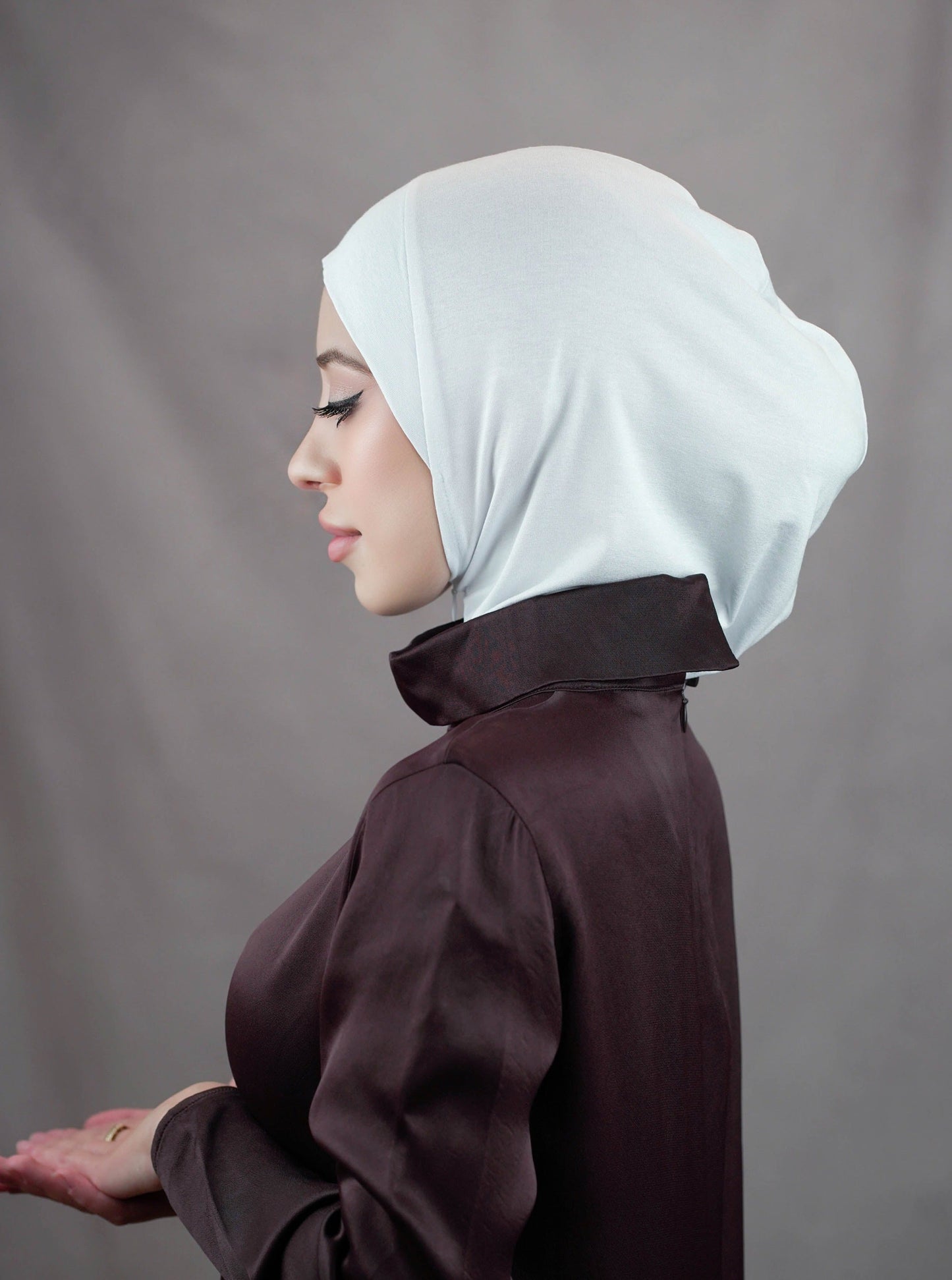 Zip hijab - cool white