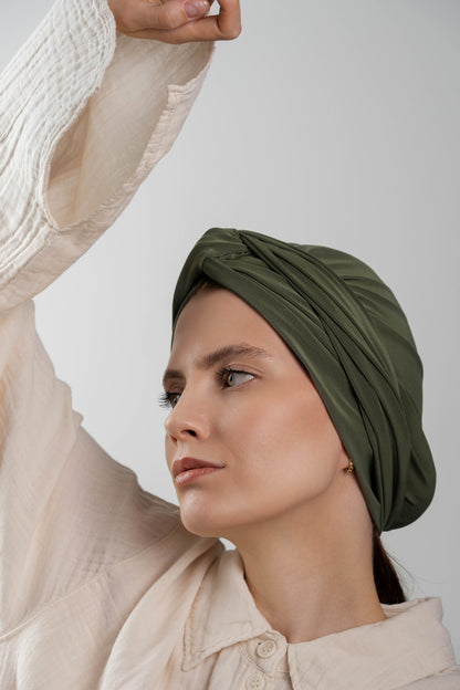 Multifunctional headwrap - armygreen