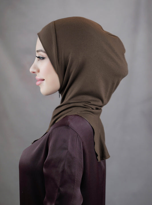 Zip hijab - darkbrown