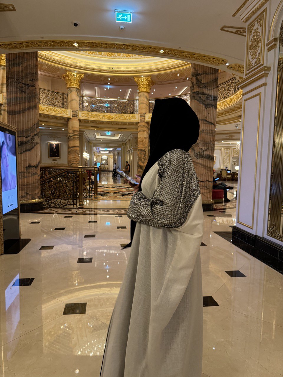 Luxury Handmade Linen Abaya with Pailette Decoration