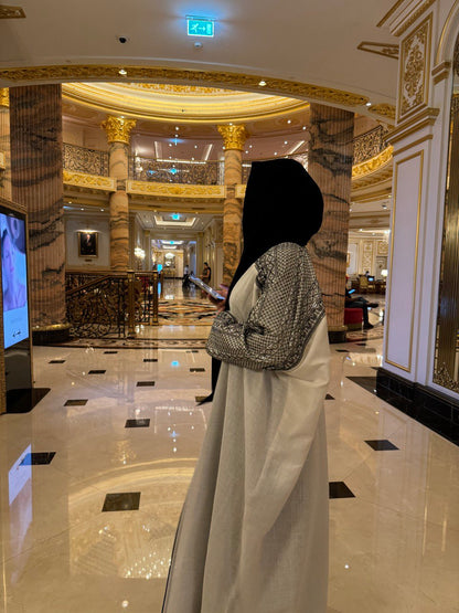 Luxury Handmade Linen Abaya with Pailette Decoration