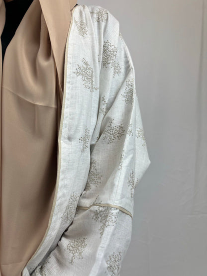 Luxury Handmade Linen Abaya with embroidery