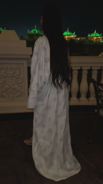 Luxury Handmade Linen Abaya with embroidery