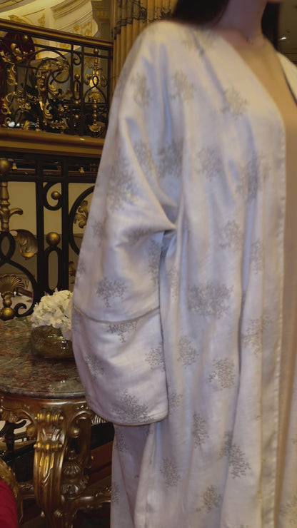 Luxury Handmade Linen Abaya with embroidery