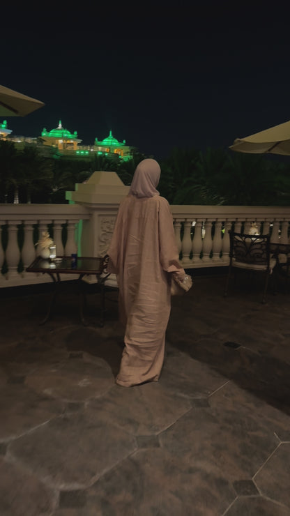 Luxury Handmade Linen Abaya with Pailettes