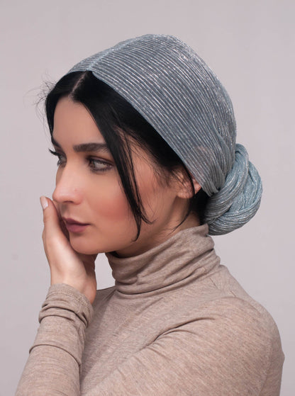 Shimmering practical turban - lightblue - CHEVMON