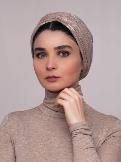 Shimmering practical turban - rose - CHEVMON